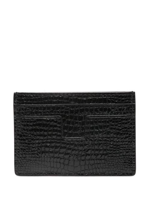 Black cardholder with logo TOM FORD | YT232LGO050L1N001